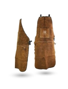 MANDIL MARRÓN CON BOLSO