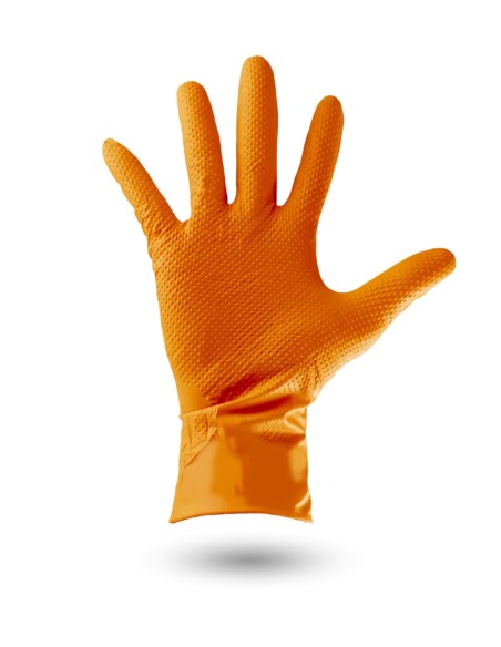 GUANTE NITRILO DIAMANTADO NARANJA