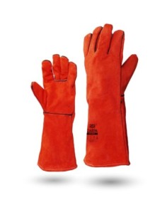 GUANTE SOLDADOR ROJO CON HILO KEVLAR® - MANO IZQUIERDA